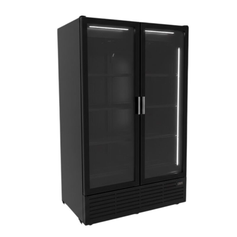 新品 WANTKEY ONETOP EXCLUSIVE BLACKLABEL Ecocold Kiwi 1270 Çift Kapaklı Şişe Soğutucu Dolap, Siyah