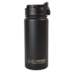 Ecovessel Perk Termos, Paslanmaz Çelik, 16 oz, 473 ml, Siyah - EcoVessel