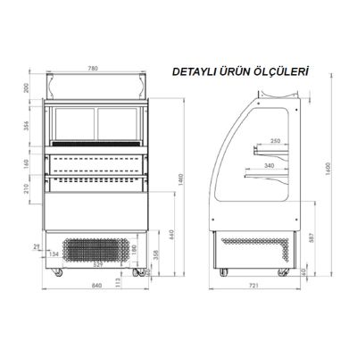 Ekofan EKF-CPD-80-HB Kombi Teşhir Ünitesi, 84x72x160 cm - 2