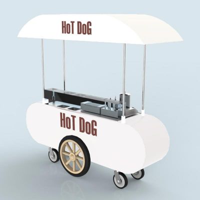 Emart Hot Dog Trolley, 170x65x90 cm - Emart