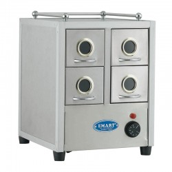 Emart Nuts Warmer, Classic, 4 Drawers, Stainless, 34x35x44 cm - Emart
