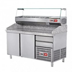 Empero EMP.160.80.02 Hamur Hazırlık Dolabı, Granit Tablalı, 2 Kapılı, 300 L - Empero