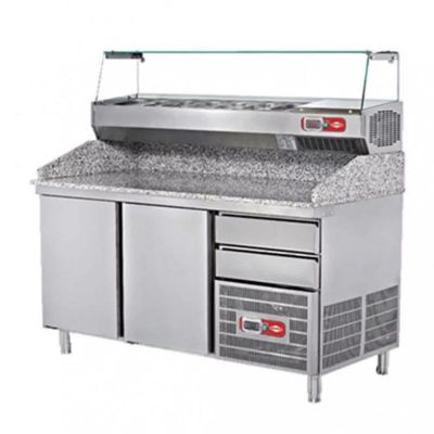Empero EMP.160.80.02 Hamur Hazırlık Dolabı, Granit Tablalı, 2 Kapılı, 300 L - 1