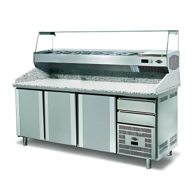 Empero EMP.210.80.02 Hamur Hazırlık Dolabı, Granit Tablalı, 3 Kapılı, 500 L - 1