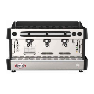 Empero Yarı Otomatik Espresso Kahve Makinesi, 3 Gruplu, Siyah - 1