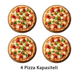 Empero PLF.PLS.D5.R Ev Tipi Taş Tabanlı 25 cm x 4 Pizza Kapasiteli Pizza ve Pide Fırını, Gazlı, Kırmızı - 6