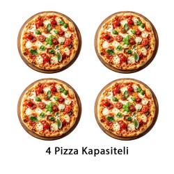 Empero PLF.PLS.D5.G Ev Tipi Taş Tabanlı 25 cm x 4 Pizza Kapasiteli Pizza ve Pide Fırını, Gazlı, Yeşil - Thumbnail