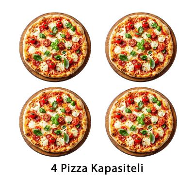 Empero PLF.PLS.D5.G Ev Tipi Taş Tabanlı 25 cm x 4 Pizza Kapasiteli Pizza ve Pide Fırını, Gazlı, Yeşil - 6