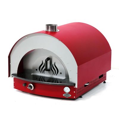 Empero PLF.PLS.D5.W.R Ev Tipi Taş Tabanlı 25 cm x 4 Pizza Kapasiteli Pizza ve Pide Fırını, Odunlu, Kırmızı - 2