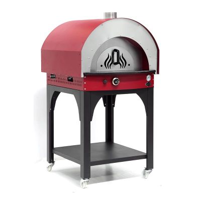 Empero PLF.PLS.D5.W.R Ev Tipi Taş Tabanlı 25 cm x 4 Pizza Kapasiteli Pizza ve Pide Fırını, Odunlu, Kırmızı - 4