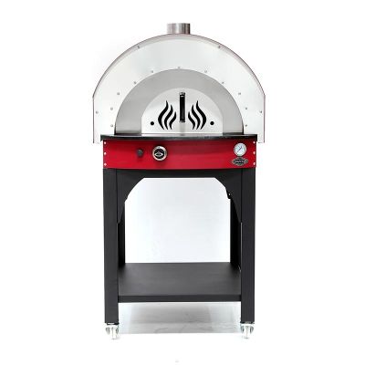 Empero PLF.PLS.D5.W.R Ev Tipi Taş Tabanlı 25 cm x 4 Pizza Kapasiteli Pizza ve Pide Fırını, Odunlu, Kırmızı - 5