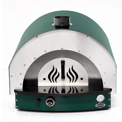Empero PLF.PLS.D5.W.G Ev Tipi Taş Tabanlı 25 cm x 4 Pizza Kapasiteli Pizza ve Pide Fırını, Odunlu, Yeşil - 1
