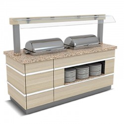 Empero Galata Hot Display Unit, 2 Chafing Dish, Breathable - Empero