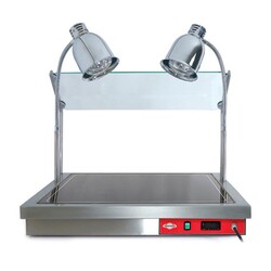 Empero Hot Display Unit, Halogen Heater, Stainless Body, GN 2x1/1 Capacity - Empero