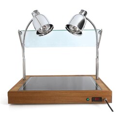 Empero Hot Display Unit, Halogen Heater, Wooden Body, GN 3x1/1 Capacity - Empero
