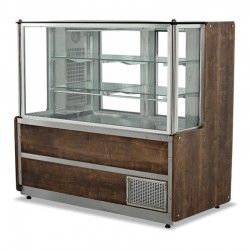 Empero Mercury Flat Glass Display Showcase, Wood Decorated, 100x75x135 cm - Empero