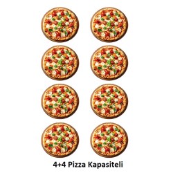 Empero EMP.4.4G 30 cm x 4+4 Pizza Kapasiteli Çift Katlı Pizza Fırını, Doğalgazlı - Thumbnail