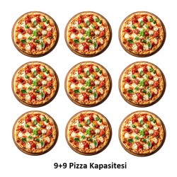 Empero EMP.9.9G 30 cm x 9+9 Pizza Kapasiteli Çift Katlı Pizza Fırını, Gazlı - Thumbnail