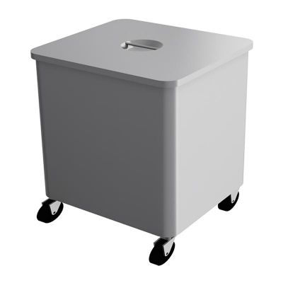 Empero Tekerlekli Kare Çöp Kovası, Inox - 1
