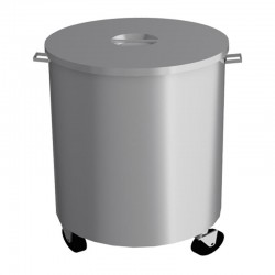 Empero Круглый контейнер для мусора на колесиках, Inox - Empero