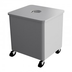 Empero Квадратный контейнер для мусора на колесах, Inox - Empero