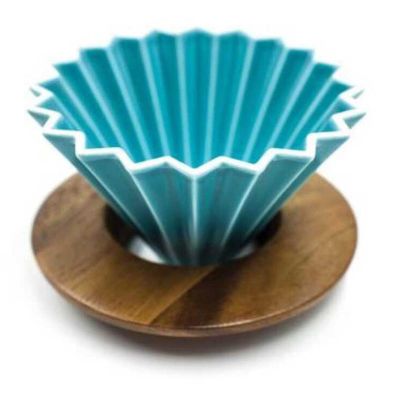 Epinox ASD-10 Ahşap Standlı Seramik Dripper, Turkuaz - 1