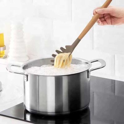 Epinox AKK-14 Ahşap Sap Silikon Spagetti Kaşığı, 31.5 cm - Epinox