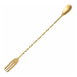 Epinox AKK-30 Cocktail Spoon with Fork, Gold - Epinox