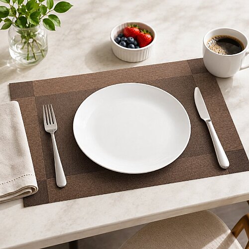 Epinox AS-10A PVC Amerikan Servis, 30x45 cm, Kahverengi - Çerçeveli Desen - 2