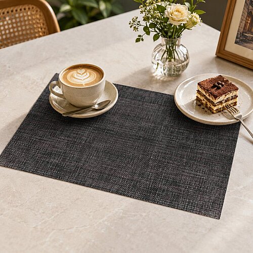 Epinox AS-10C PVC Amerikan Servis, 30x45 cm, Antrasit - Kareli Dokulu - 3