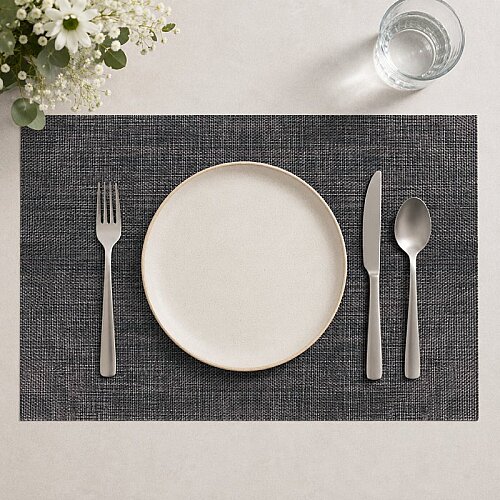 Epinox AS-10C PVC Amerikan Servis, 30x45 cm, Antrasit - Kareli Dokulu - 5