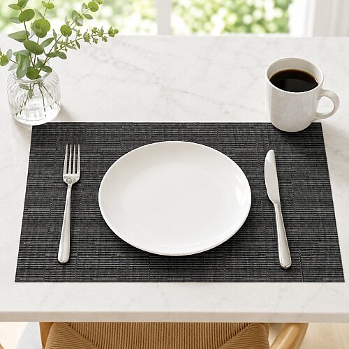 Epinox AS-10D PVC Amerikan Servis, 30x45 cm, Gri - İnce Çizgili Dokulu - Epinox (1)