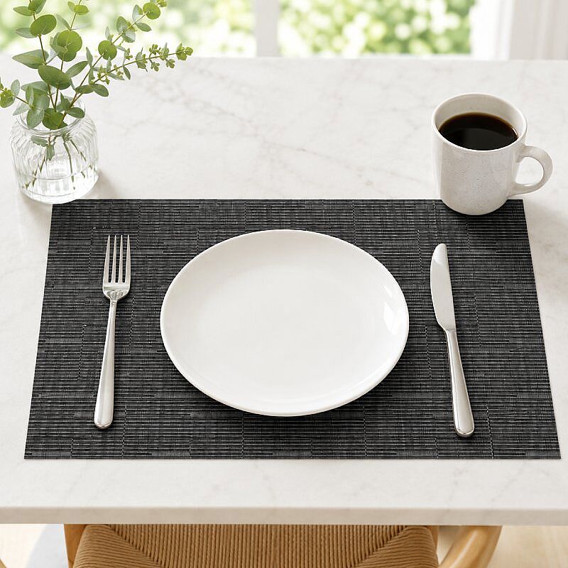Epinox AS-10D PVC Amerikan Servis, 30x45 cm, Gri - İnce Çizgili Dokulu - Epinox