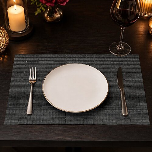 Epinox AS-10D PVC Amerikan Servis, 30x45 cm, Gri - İnce Çizgili Dokulu - 3