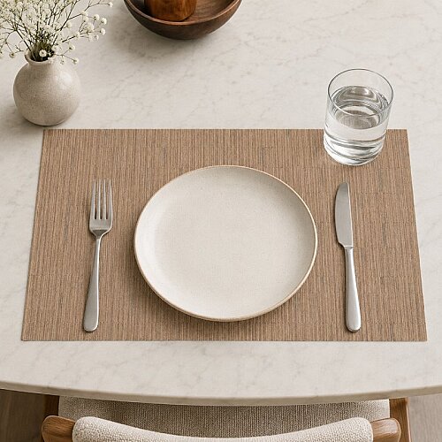 Epinox AS-10E PVC Amerikan Servis, 30x45 cm, Bej - Bambu Dokulu - 5