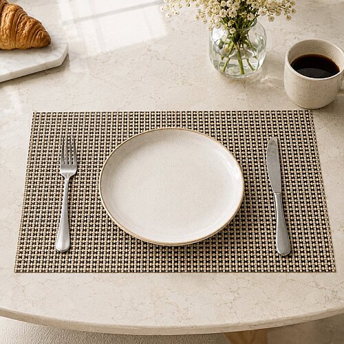 Epinox AS-10F PVC Amerikan Servis, 30x45 cm, Açık Kahve - Delikli Örgü - 3