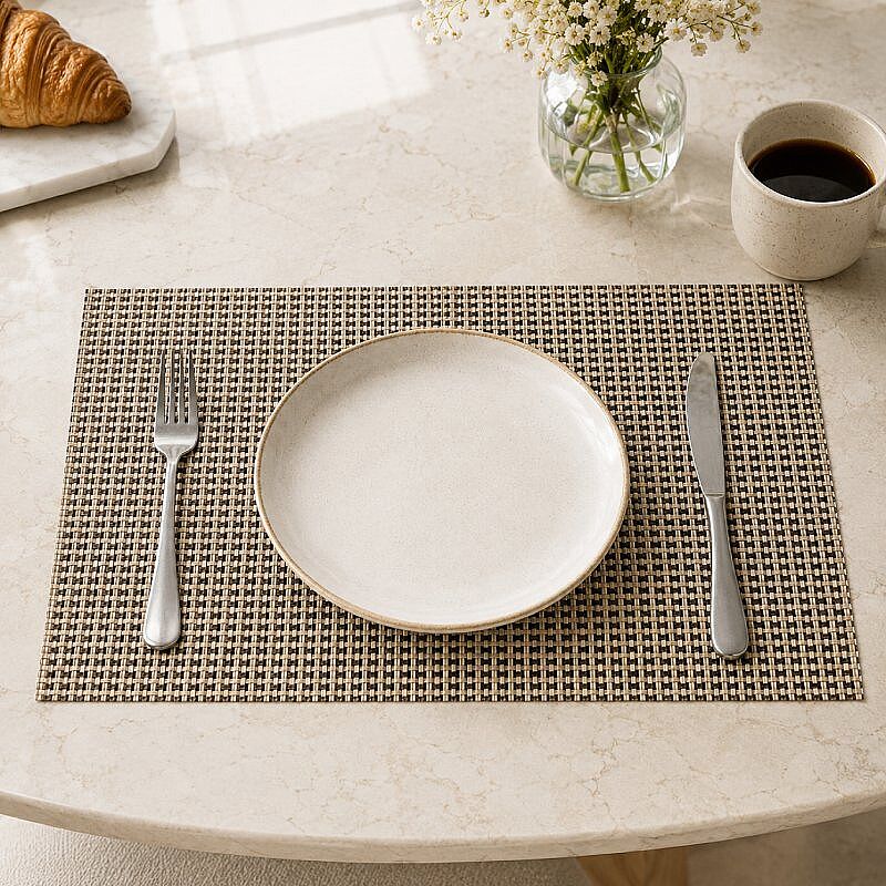 Epinox AS-10F PVC Amerikan Servis, 30x45 cm, Açık Kahve - Delikli Örgü - Epinox
