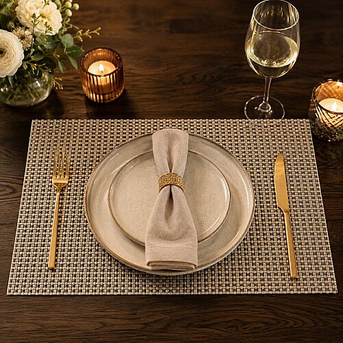 Epinox AS-10F PVC Amerikan Servis, 30x45 cm, Açık Kahve - Delikli Örgü - 4