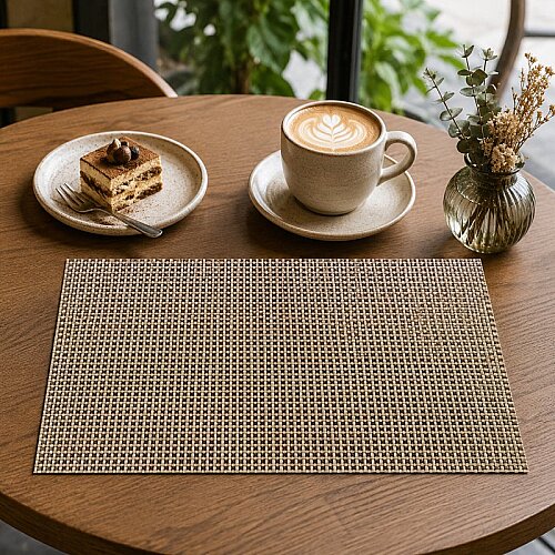 Epinox AS-10F PVC Amerikan Servis, 30x45 cm, Açık Kahve - Delikli Örgü - 5