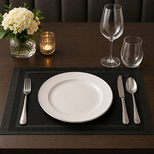 Epinox AS-10G PVC Amerikan Servis, 30x45 cm, Siyah - Çerçeveli Desen - 5
