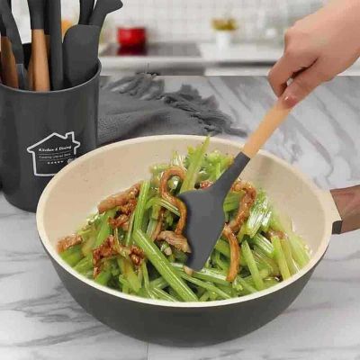 Epinox ASP-12 Wooden Handle Silicone Serving Spatula, 31.5 cm - Epinox