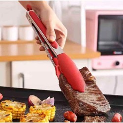 Epinox BMK-25 Silikon Barbekü Maşası, 25 cm, Kırmızı - Thumbnail