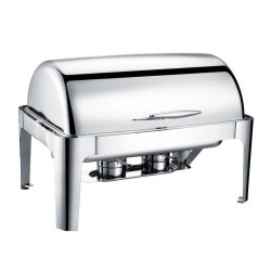 Epinox CDR-9 Roll Top Chafing Dish with Lid, 9 L, Gel Fuel + Electric - 4