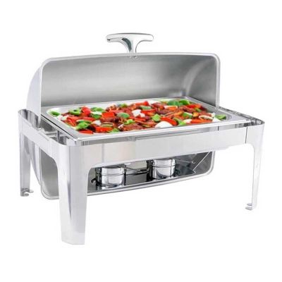 Epinox CDR-9 Roll Top Kapaklı Chafing Dish, 9 L, Jel Yakıt + Elektrikli - 2