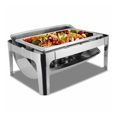 Epinox CDR-9 Roll Top Kapaklı Chafing Dish, 9 L, Jel Yakıt + Elektrikli - 3