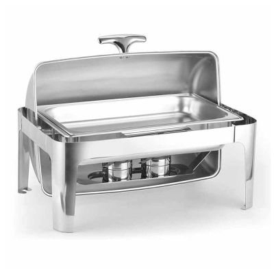 Epinox CDR-9 Roll Top Kapaklı Chafing Dish, 9 L, Jel Yakıt + Elektrikli - Epinox