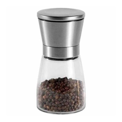 Epinox CSM-130 Steel Cover Salt and Pepper Mill, Glass Hopper, 13 cm - Epinox