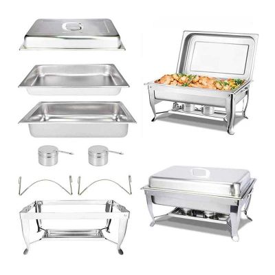Epinox CDE-9 Dikdörtgen Chafing Dish, 9 L, Jel Yakıtlı - 2