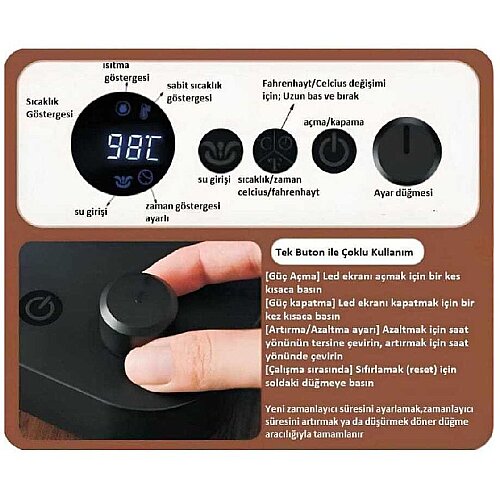 Epinox EBK-1000 Isı Ayarlı Barista Kettle, 1 L, Siyah - 6