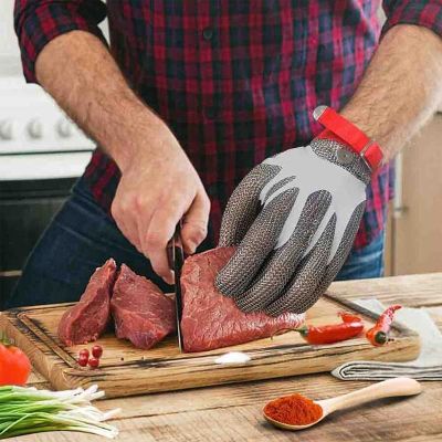 Epinox EL-K2M Steel Gloves, Red (M) - Epinox